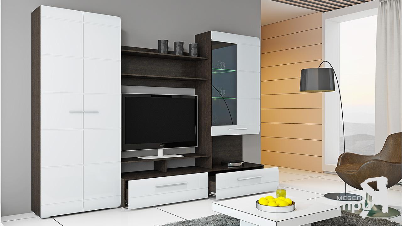 Фото Стенка Вега ТД-196.01 полки без перегородки от производителя ТриЯ в Крыму по цене 66 800 ₽