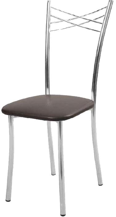 Стул Грация Стандарт ( Обивка стула:кожзам , хром, 030 коричневый (Кристалл) )