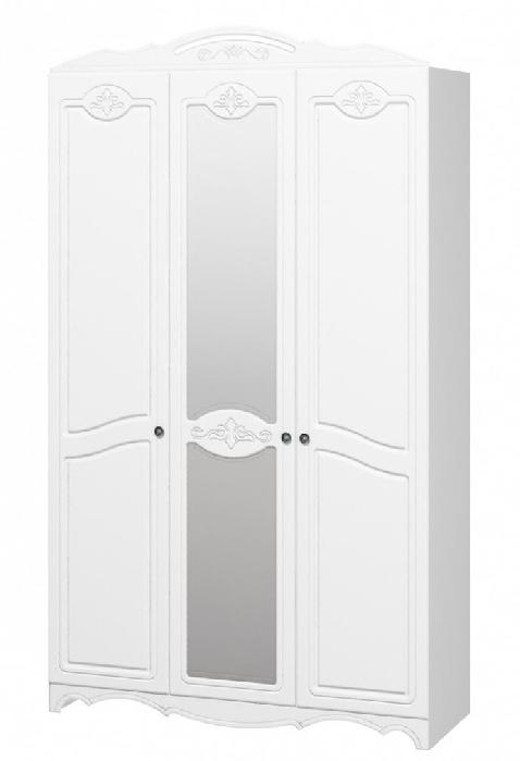 Шкаф Лотос лакированный ШР-3 (133) трехдверный (белый, белый глянец,(Браво-мебель))