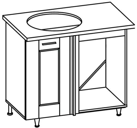 Фото Кухня Селена К-78 стол-мойка угловая 1000 левая от производителя Ставрополь Мебель в Крыму по цене 3 630 ₽