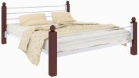 Фото derevyannye-krovati кровать двуспальная милана lux plus (см 180х200) трубка металл производитель Милсон