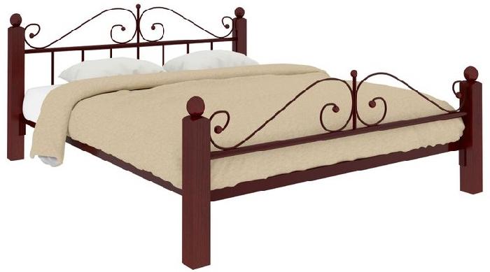 Кровать двуспальная Диана Lux Plus (СМ 160х190) трубка металл ( 160х190 , металл/дерево , медная шагрень , без подъемного мех. , без ящиков , без матраса (Милсон) )