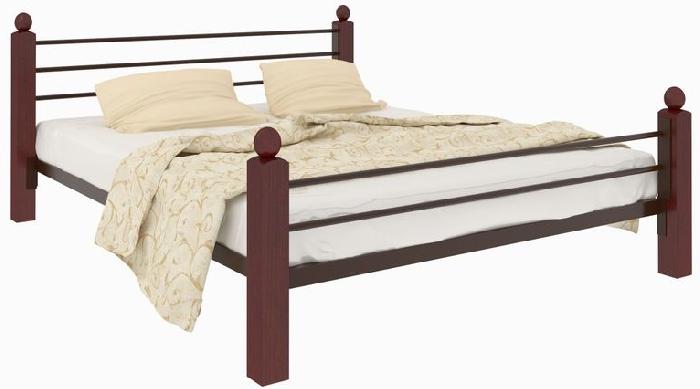 Кровать двуспальная Милана Lux Plus (СМ 140х190) трубка металл ( 140х190 , металл/дерево , медная шагрень , без подъемного мех. , без ящиков , без матраса (Милсон) )
