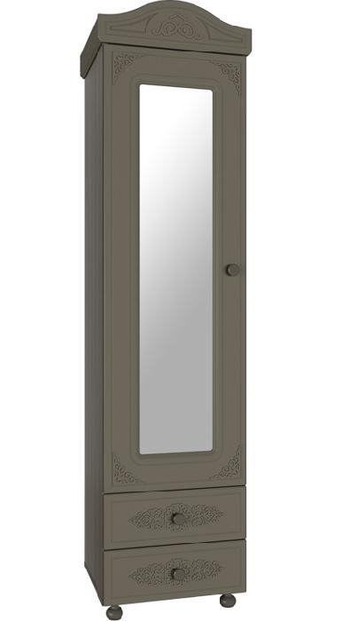Шкаф-пенал Ассоль плюс АС-1 с зеркалом (лиственница, грей (Компасс) )