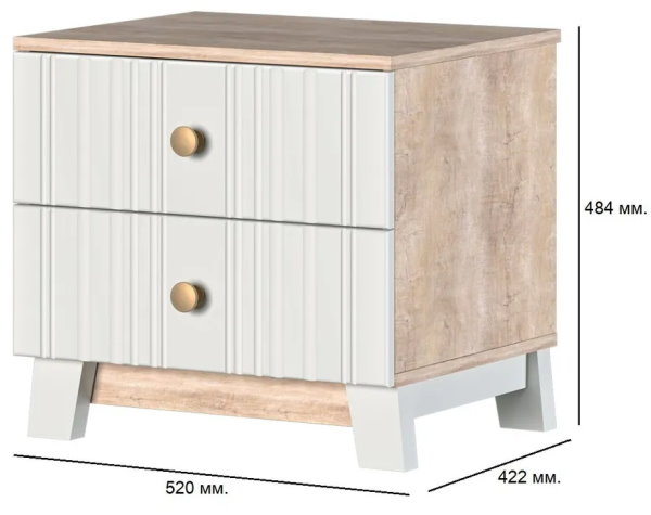 Фото Тумба прикроватная Ланзетти от производителя Браво-мебель в Крыму по цене 7 310 ₽