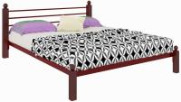 Фото derevyannye-krovati кровать двуспальная милана lux (см 160х190) трубка металл производитель Милсон