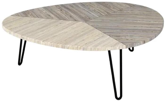 Стол журнальный Эйтон 330 (металл, мдф-скания натуральная-скания темная,  черный (Калифорния) )